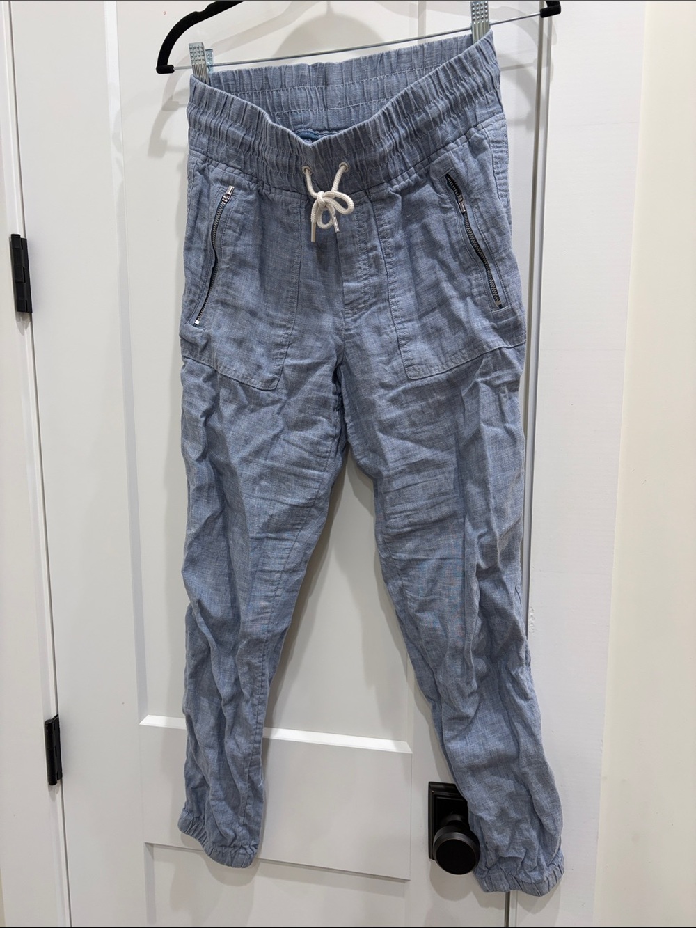 Athleta Light Blue Drawstring Jogger Pants